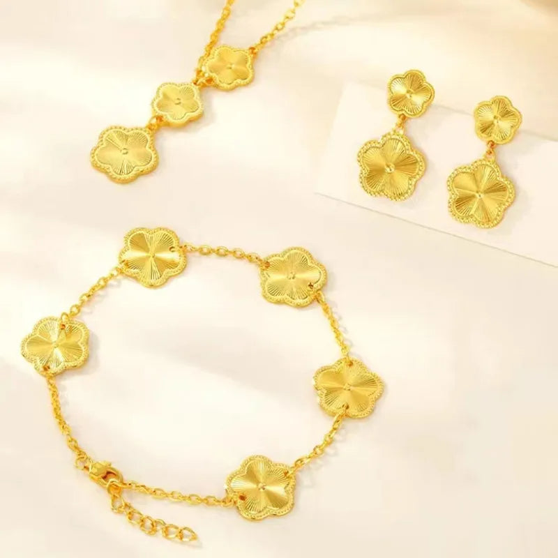 Fashion flower necklace  bracelet earrings set