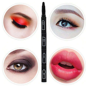 Mini 4-in-1 makeup brush, a multi-purpose, easy to carry out travel